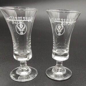 Jägermeister Cordial Shot Glass Liqueur Fluted Stemmed Footed VTG 2CL Clear